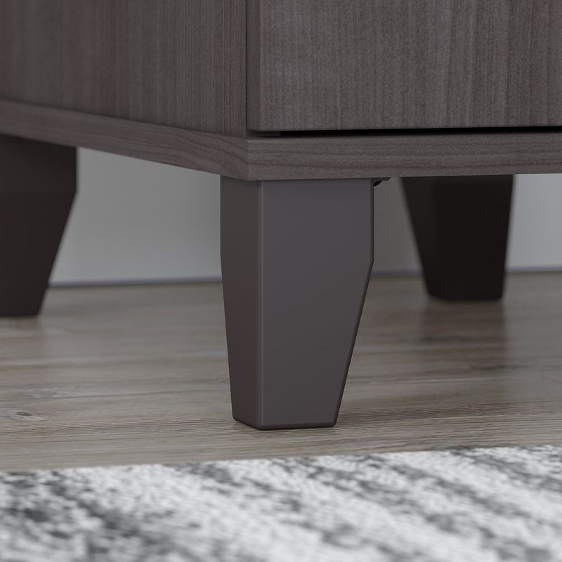 Bush Furniture Somerset 72W 3Position SitToStand LShaped Desk With Hutch And Bookcase Storm Gray Standard Delivery