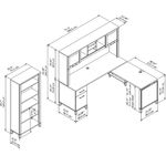 Bush Furniture Somerset 72W 3Position SitToStand LShaped Desk With Hutch And Bookcase Storm Gray Standard Delivery
