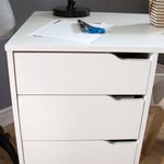 South Shore Crea Sewing Craft Table on Wheels Pure White