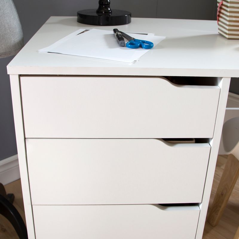 South Shore Crea Sewing Craft Table on Wheels Pure White
