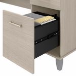 Bush Business Furniture Somerset 60W Office Computer Desk With Lateral File Cabinet And 5Shelf Bookcase Sand Oak Standard Delivery