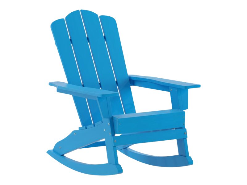 Flash Furniture Halifax AllWeather Adirondack Chair with Cup Holder and PullOut Ottoman Blue