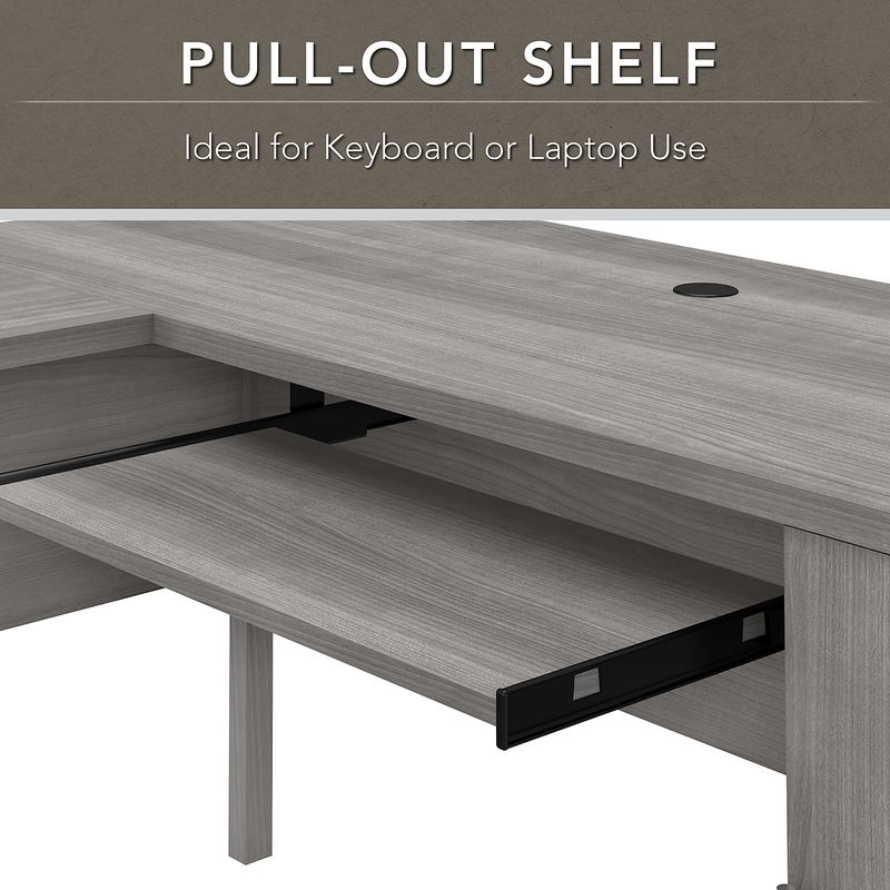 Bush Business Furniture Somerset 60W LShaped Corner Desk With Hutch And Lateral File Cabinet Platinum Gray Standard Delivery
