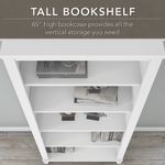 Bush Business Furniture Somerset 60W LShaped Corner Desk With Hutch And 5Shelf Bookcase White Standard Delivery
