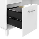 Bush Business Furniture Somerset 60W LShaped Corner Desk With Hutch And 5Shelf Bookcase White Standard Delivery