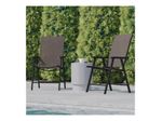 Flash Furniture Paladin Outdoor Folding Patio Sling Chairs Brown Set Of 2 Chairs