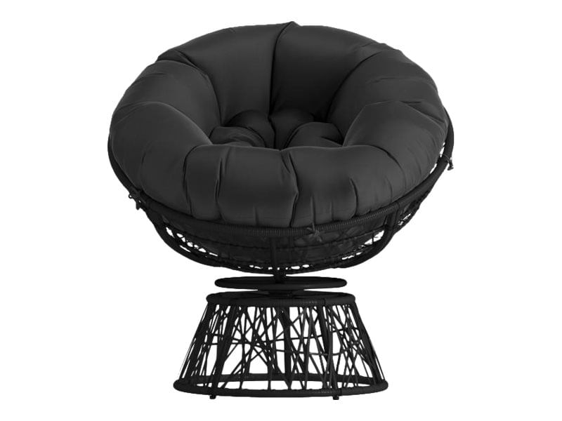 Flash Furniture Bowie Comfort Series Swivel Patio Chair With Cushion Black