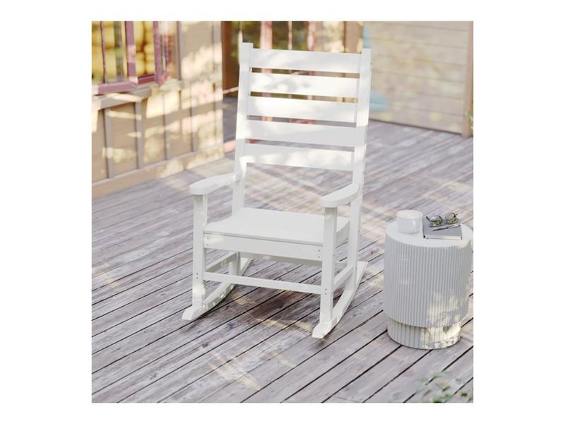 Flash Furniture Manchester AllWeather Rocking Chair White