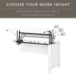 Bush Furniture Somerset 72W 3Position SitToStand LShaped Desk With Hutch And File Cabinet White Standard Delivery