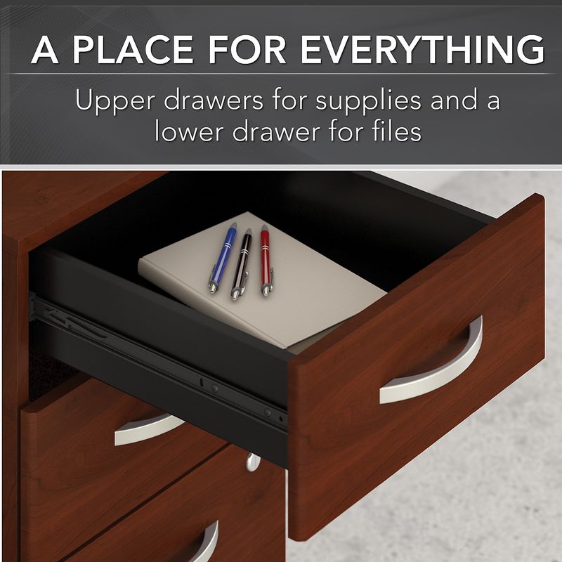 Bush Business Furniture Studio C 72W Office Computer Desk With Mobile File Cabinet Hansen Cherry Standard Delivery