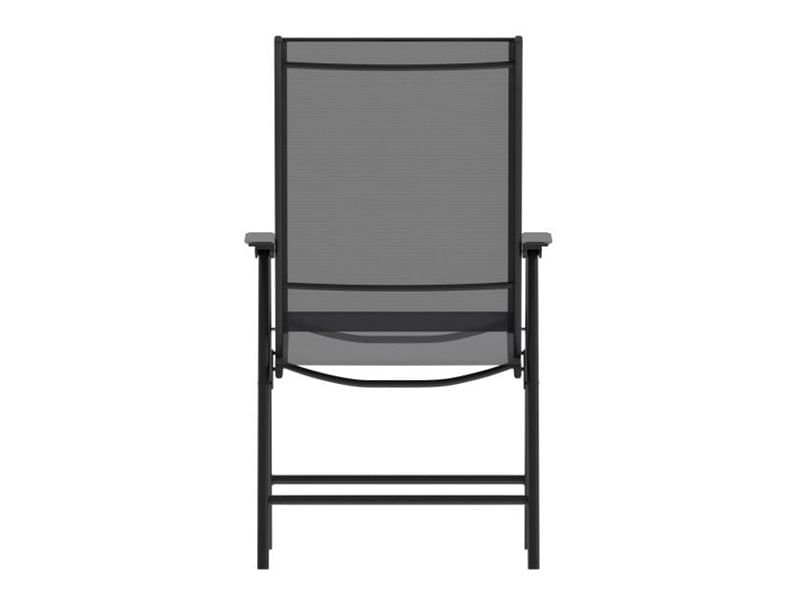 Flash Furniture Paladin Outdoor Folding Patio Sling Chairs Metal Black Set Of 2 Chairs