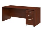 Bush Business Furniture Studio C 72W Office Computer Desk With Mobile File Cabinet Hansen Cherry Standard Delivery