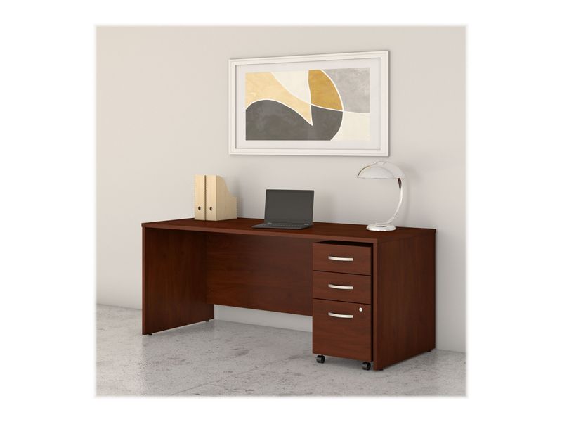 Bush Business Furniture Studio C 72W Office Computer Desk With Mobile File Cabinet Hansen Cherry Standard Delivery