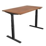 MountIt Ultimate Dual Motor Electric 55W Adjustable Height Standing Desk BrownBlack