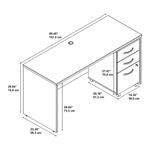 Bush Business Furniture Studio C Office Desk With Mobile File Cabinet 60W Hansen Cherry Standard Delivery