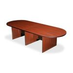 Boss Office Products 120W Wood Race Track Conference Table Mahogany