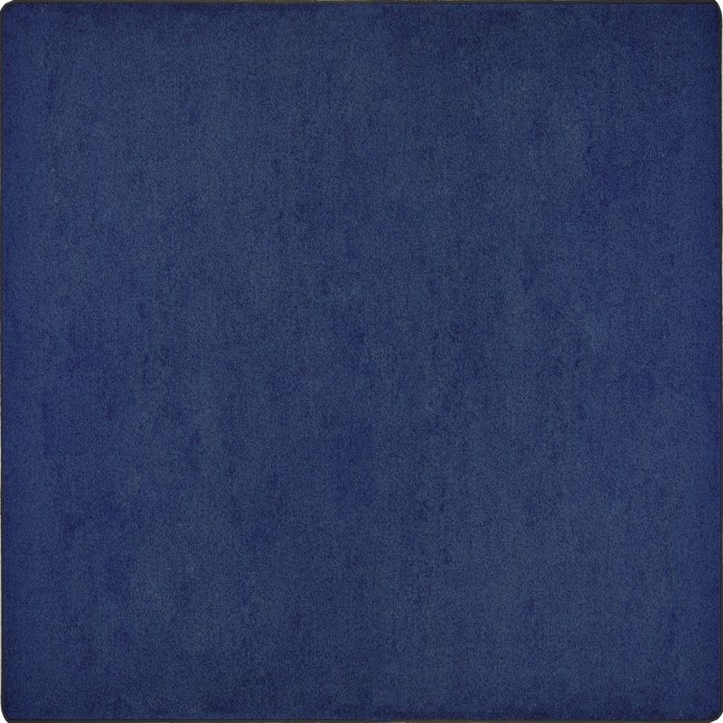 Joy Carpets Kid Essentials Solid Color Square Area Rug Endurance 6 x 6 Midnight Sky
