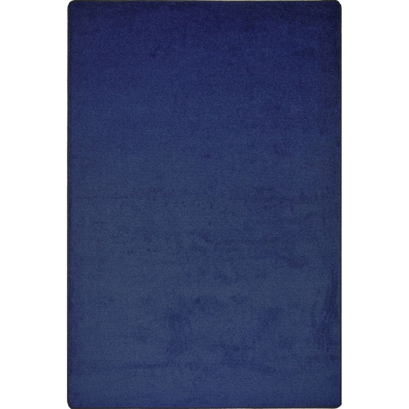 Joy Carpets Kid Essentials Solid Color Rectangle Area Rug Endurance 6 x 9 Midnight Sky