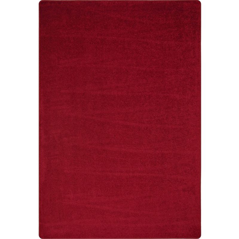 Joy Carpets Kid Essentials Solid Color Rectangle Area Rug Endurance 6 x 9 Burgundy