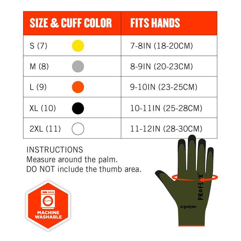 Ergodyne Proflex 7042 NitrileCoated CutResistant Gloves Green Large