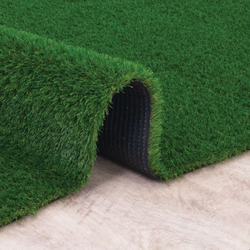 Joy Carpets Kid Essentials Artificial Grass Area Rug GreenSpace 4 x 6 Green