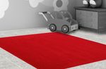 Joy Carpets Kid Essentials Solid Color Rectangle Area Rug Endurance 6 x 9 Burgundy
