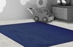 Joy Carpets Kid Essentials Solid Color Rectangle Area Rug Endurance 6 x 9 Midnight Sky
