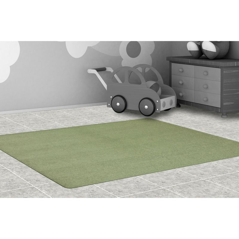 Joy Carpets Kid Essentials Solid Color Rectangle Area Rug Endurance 6 x 9 Sage