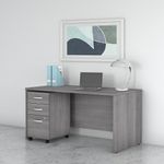 Bush Business Furniture Studio C 60W Office Computer Desk With Mobile File Cabinet Platinum Gray Standard Delivery
