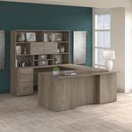 Bush Business Furniture Office 500 72W UShaped Executive Corner Desk With Drawers And Hutch Modern Hickory Standard Delivery