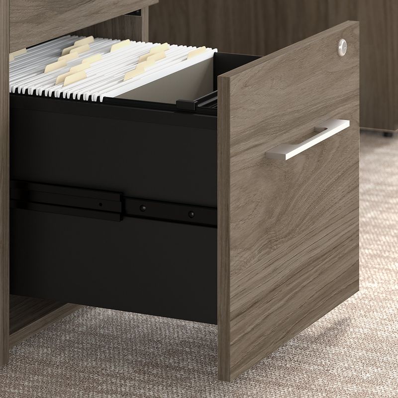Bush Business Furniture Office 500 72W UShaped Executive Corner Desk With Drawers And Hutch Modern Hickory Standard Delivery