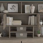 Bush Business Furniture Office 500 72W UShaped Executive Corner Desk With Drawers And Hutch Modern Hickory Standard Delivery