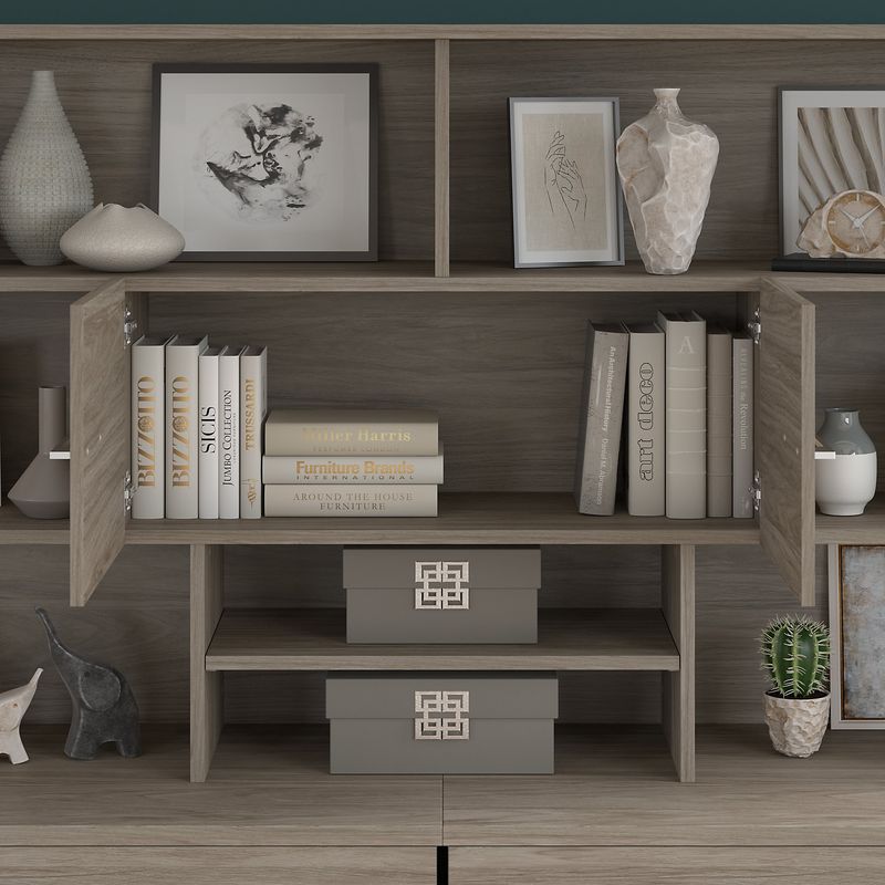 Bush Business Furniture Office 500 72W UShaped Executive Corner Desk With Drawers And Hutch Modern Hickory Standard Delivery