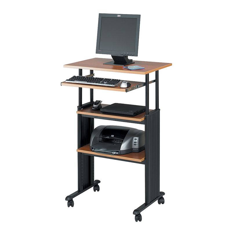 Safco Muv Standup Adjustable Height Desk Workstation 49H x 22W x 29D Medium Oak