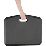 Amer Mounts AntiFatigue Portable Standing Mat  Floor  22 x 18x 0750 Thickness  Rectangular  Polyurethane Foam Rubberized Gel  Black