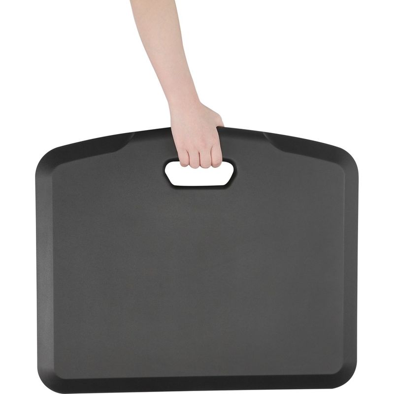 Amer Mounts AntiFatigue Portable Standing Mat  Floor  22 x 18x 0750 Thickness  Rectangular  Polyurethane Foam Rubberized Gel  Black