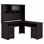 Bush Furniture Cabot L Shaped Desk With Hutch Espresso Oak Standard Delivery