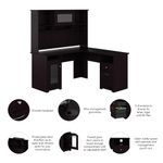 Bush Furniture Cabot L Shaped Desk With Hutch Espresso Oak Standard Delivery