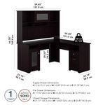 Bush Furniture Cabot L Shaped Desk With Hutch Espresso Oak Standard Delivery