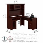 Bush Furniture Cabot L Shaped Desk With Hutch Harvest Cherry Standard Delivery