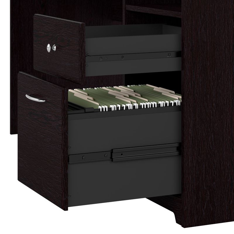 Bush Furniture Cabot L Shaped Desk With Hutch Espresso Oak Standard Delivery