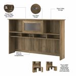 Bush Business Furniture Cabot 60W LShaped Corner Desk With Hutch And 5Shelf Bookcase Reclaimed Pine Standard Delivery