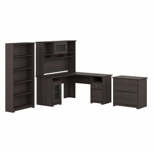 Bush Business Furniture Cabot 60"W L-Shaped Corner Desk With Hutch