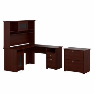 Bush Furniture Cabot L Shaped Desk With Hutch And Lateral File Cabinet