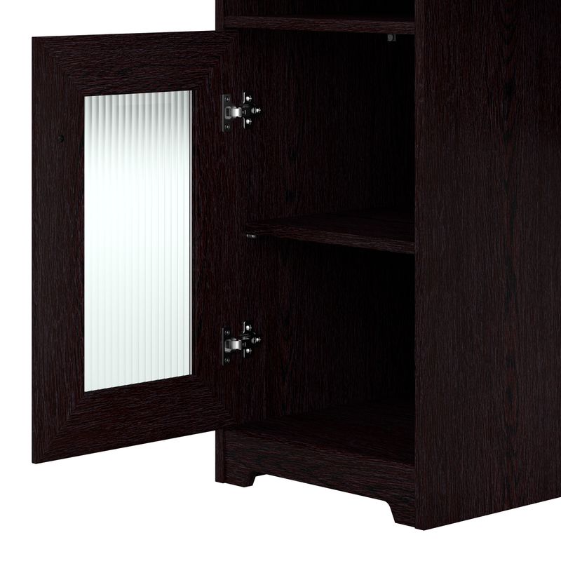 Bush Furniture Cabot L Shaped Desk With Hutch And Lateral File Cabinet Espresso Oak Standard Delivery
