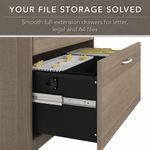 Bush Furniture Cabot 60W LShaped Computer Desk With Hutch And Lateral File Cabinet Ash Gray Standard Delivery