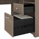 Bush Furniture Cabot 60W LShaped Computer Desk With Hutch And Lateral File Cabinet Ash Gray Standard Delivery