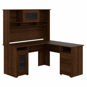 Bush Furniture Cabot 60"W L-Shaped Computer Desk With Hutch