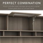 Bush Business Furniture Cabot 60W LShaped Corner Desk With Hutch And 5Shelf Bookcase Ash Gray Standard Delivery