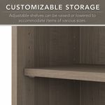 Bush Business Furniture Cabot 60W LShaped Corner Desk With Hutch And 5Shelf Bookcase Ash Gray Standard Delivery